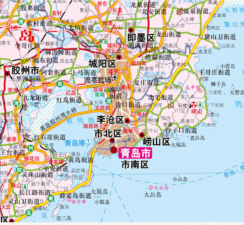 山东省地图 山东地图挂图 新版交通旅游高清印刷1.1x0.