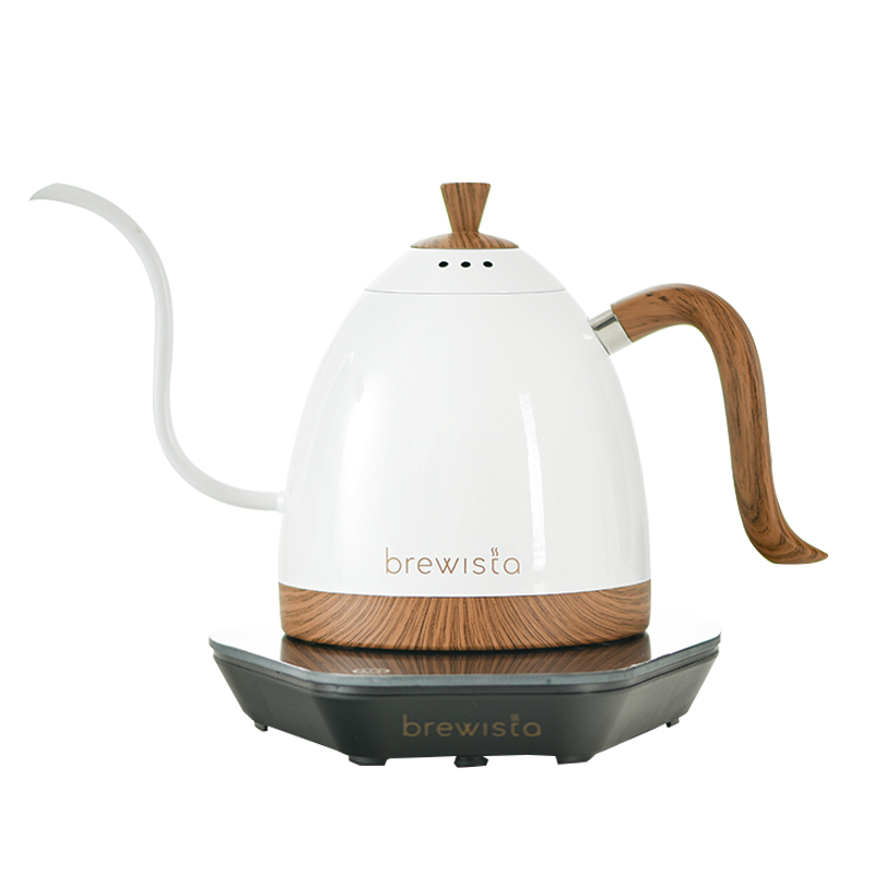 Brewista五代快冲咖啡壶智能温控手冲壶家用不锈钢细长嘴泡茶壶 X-珍珠白0.8L