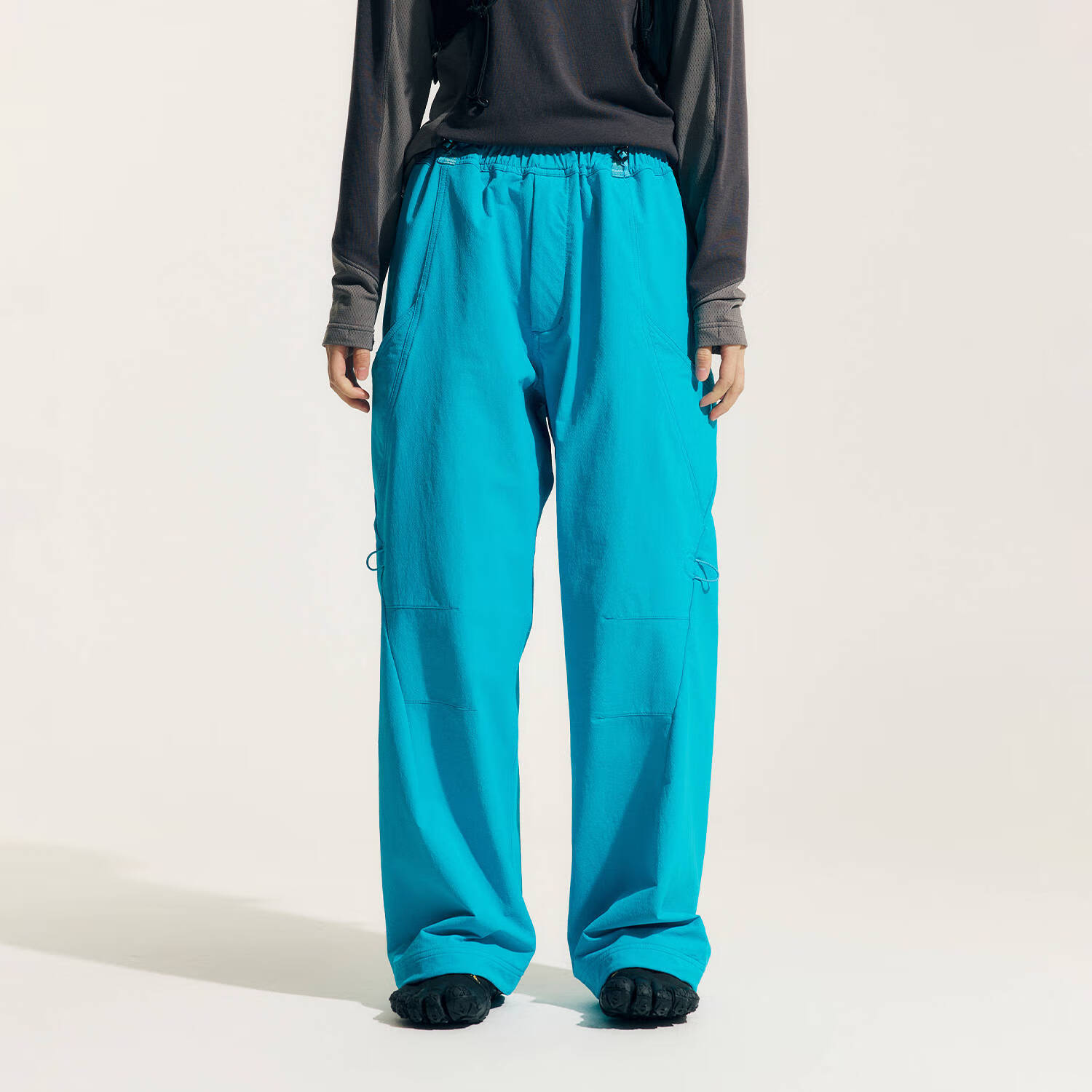 NORYBRAND 24FW城市户外弧线结构登山布长裤 简约运动通勤休闲裤 卡其色 L