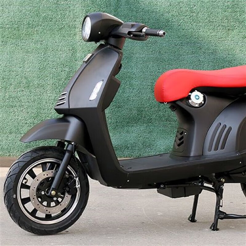 智询复古比亚乔维斯帕网红电动车电瓶车72v大黄蜂罗马假日电摩 亚光黑