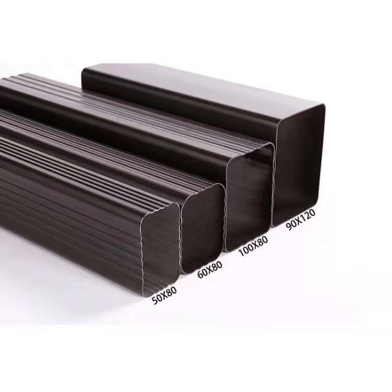 鎏金异彩天沟铝合金方形雨水管别墅檐沟下水管排水管彩铝雨水槽pvc 如