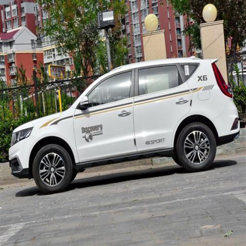 远景suv专用车贴个性腰线装饰贴纸远景x6改装车身拉花彩条 款式4深灰