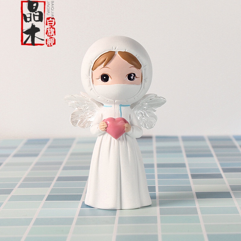 2022新款抗疫英雄医护人员桌面摆件可爱白衣天使公仔卡通护士抖音同款