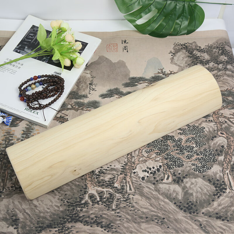 吉木柏木实木硬枕头 原木无油漆颈椎护颈枕 家居床上用品保健枕头 带