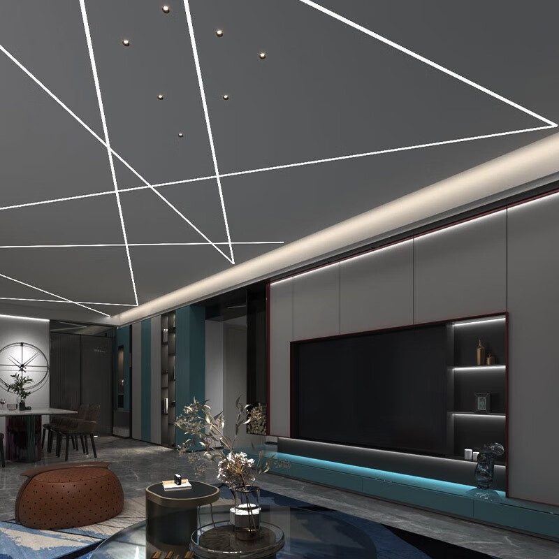 简杰照明线性灯嵌入式led黑色线条灯预埋灯槽吊顶洗墙铝槽合金线型