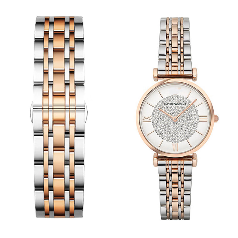 女士精钢手表带钢带男 代用阿玛尼ar1926 ar60007满天星ar1926 ar