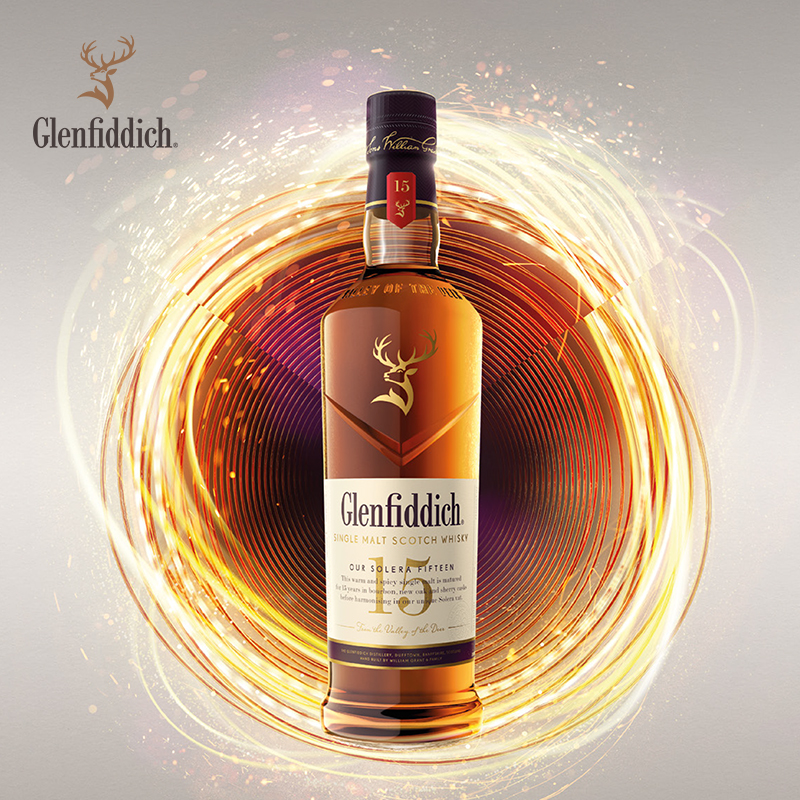 格兰菲迪（Glenfiddich）核心系列15年单一麦芽苏格兰威士忌洋酒700ml