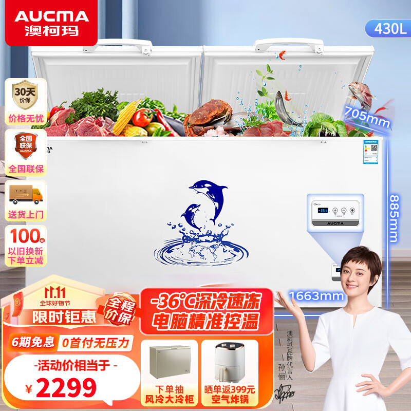 澳柯玛（AUCMA）商用大容量卧式冰柜 单温冷藏冷冻转换 双门顶开冰柜冷柜 【430升大容量】BC/BD-430HDNE属于什么档次？