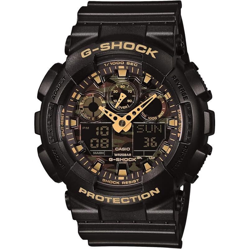 卡西欧(casio)手表男24新款 ga-100 男士三眼计时防水石英腕表