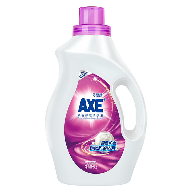 AXE斧头牌洗衣液 机洗手洗通用洗衣液3kg 锁色七色花香3KG