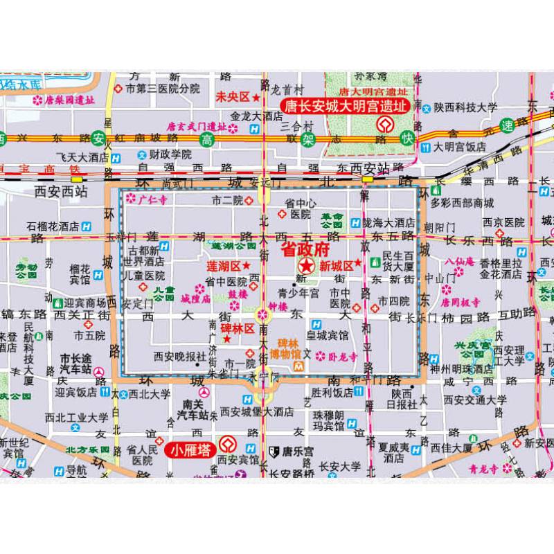 陕西省地图陕西地图挂图新版交通旅游高清印刷1.1x0.