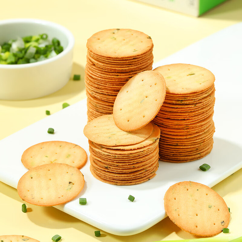 味滋源【约40袋/箱】香葱薄脆饼干 休闲零食 葱香小吃独立小包装X 香葱味 1箱装
