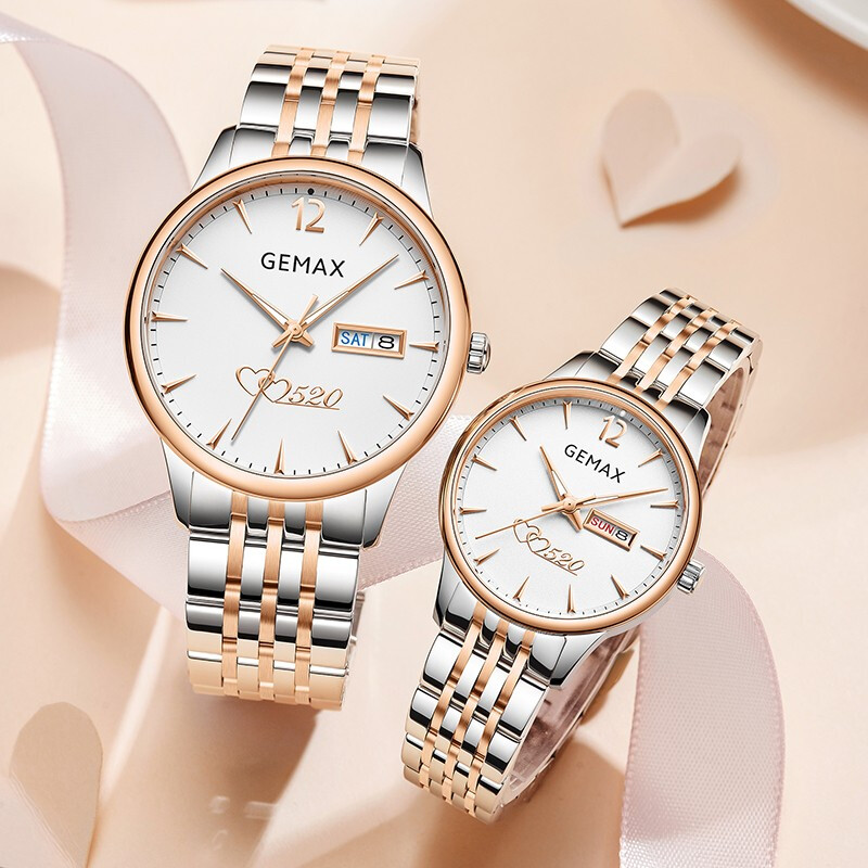 格玛仕(gemax)520系列情侣手表一对全自动机械表情侣款生日礼物送老公
