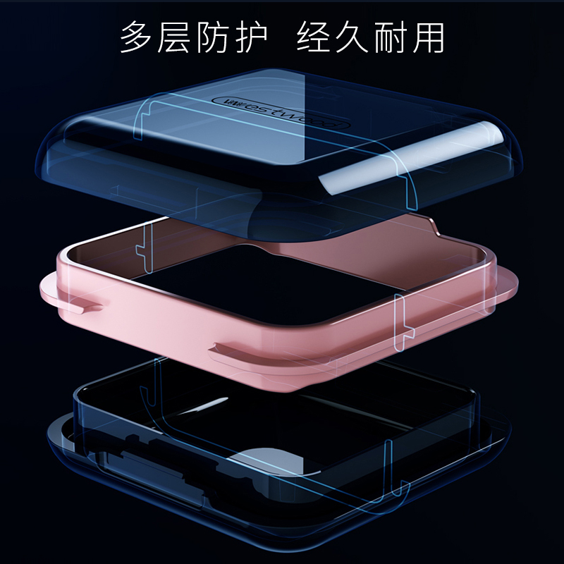 westwood牙套盒隐形牙套收纳盒保持器便携式收纳盒隐适美正畸矫正器清洁盒 带镜子牙套盒-宝石蓝+小刷