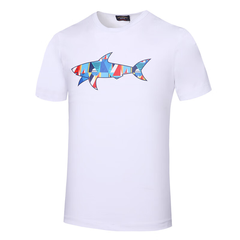瑾巡官方意大利古老鲨鱼意大利服饰男装古老运动休闲男士t恤纯色印花