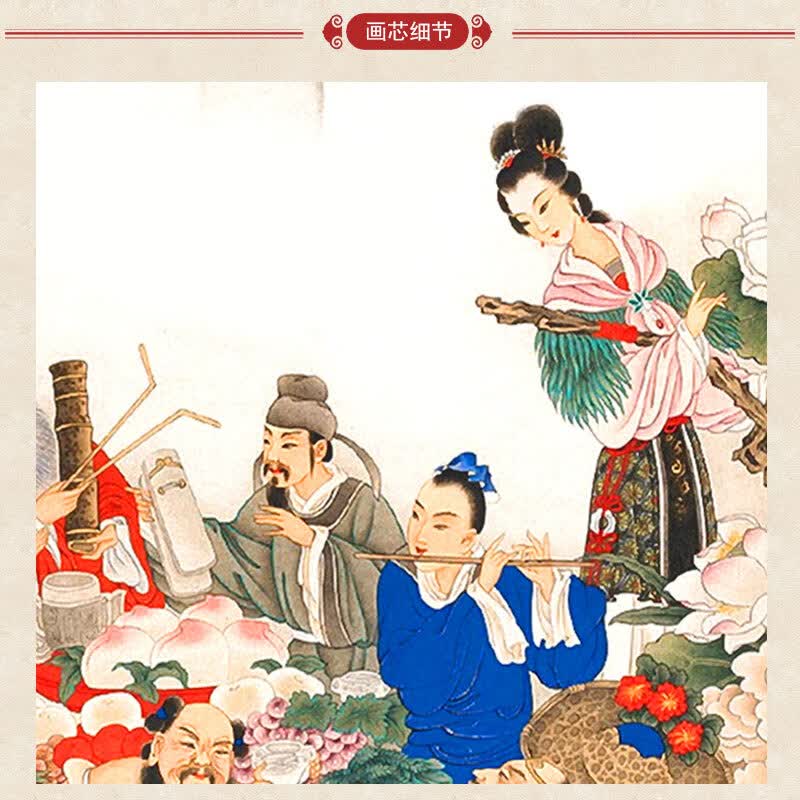 上焱下木 八仙过海图神像画卷轴画 道教神仙画吕洞宾何仙姑绢布挂画