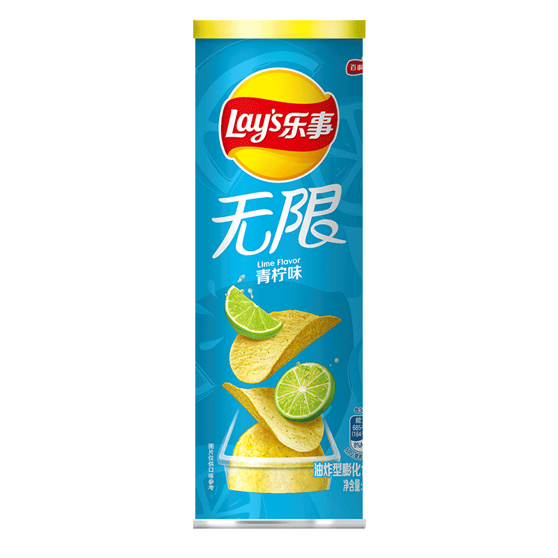 京喜 乐事Lay’s无限薯片 零食 休闲食品 青柠味 104g*3