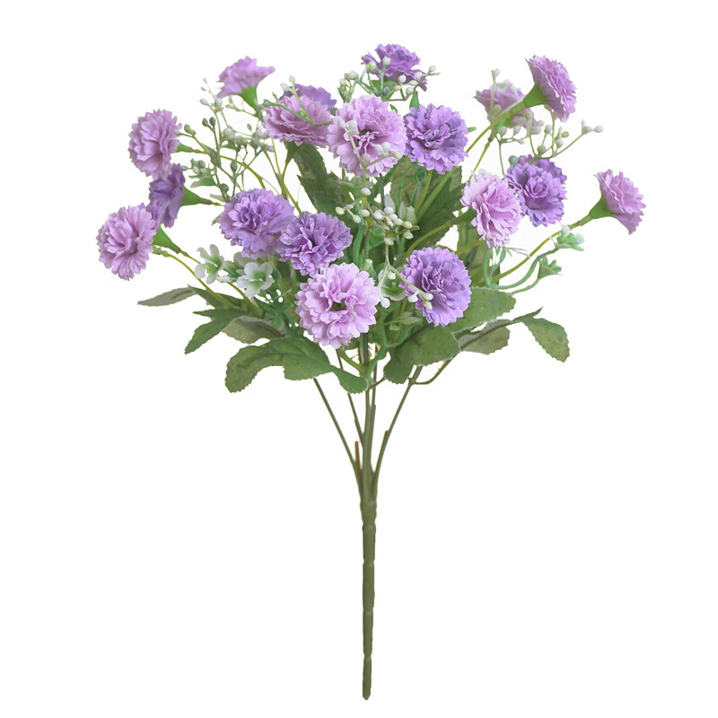 懿儱佩高檔仿真花束小丁香康乃馨家居玄關(guān)餐桌擺放假花花束野餐花籃裝飾 小丁香 淺紫一束