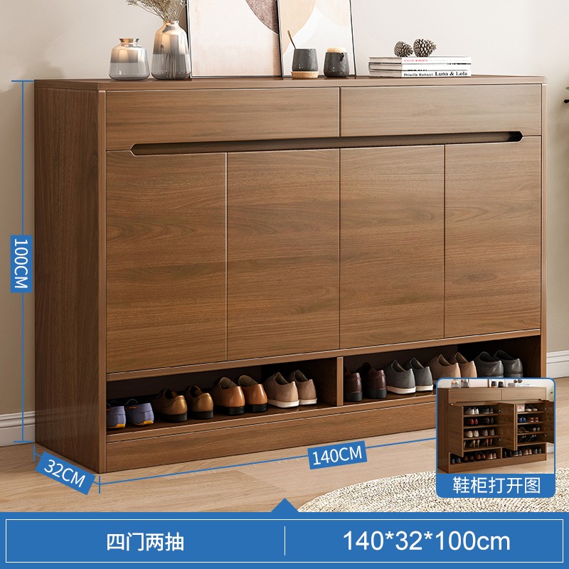 千曼雅鞋柜实木色现代简约客厅进门隔断柜门厅玄关柜新中式储物柜北欧