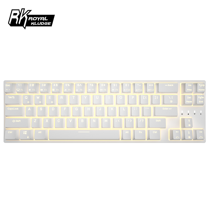 RK68plus(871)机械键盘 有线 蓝牙 无线2.4G三模办公键盘 客制化热插拔轴体 电脑键盘 白色背光 白色茶轴