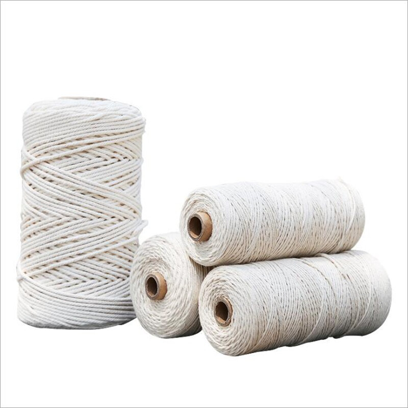 溪栖园艺  棉绳装饰棉线绳手工捆绑吊牌绳子粽子绳棉绳子棉绳材料挂毯编织 3毫米100米