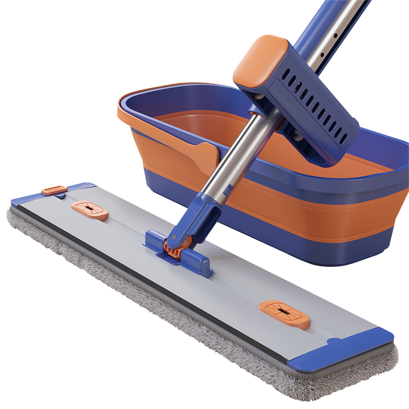 索邦平板拖把42cm6布家用一拖净免手洗2025拖地神器吸水拖布带桶一套