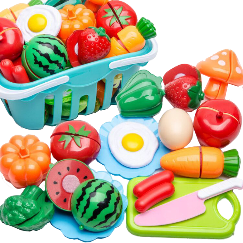 活音（HUOYIN）儿童过家家切水果玩具水果切切乐 女孩做饭厨房蔬菜玩具套装宝宝 水果切切乐33件套