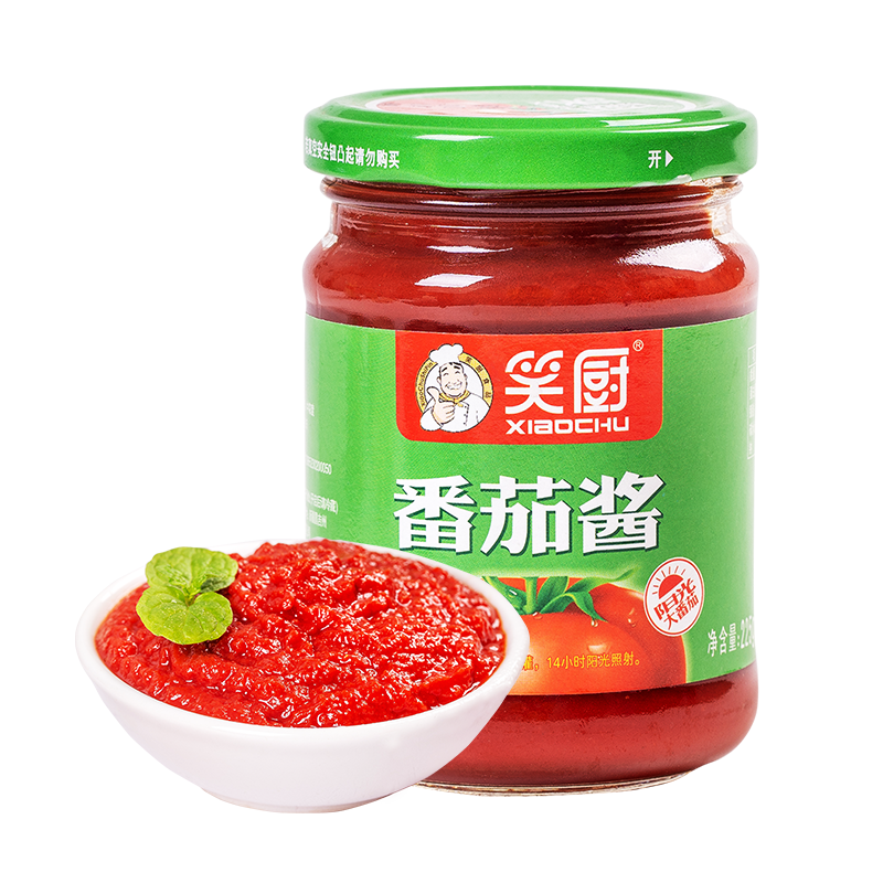 新疆好物笑厨新疆番茄酱225g罐装番茄原浆浓缩果酱调味酱瓶装 225g*2罐