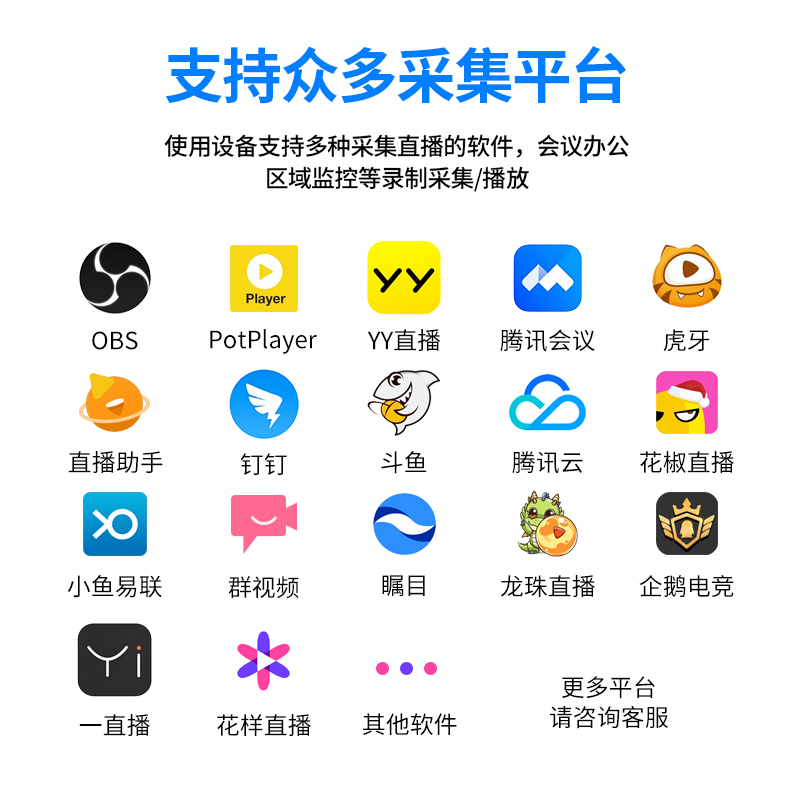 优霆SDI视频采集卡USB3.0接电脑VGA或DVI多功能采集盒钉钉腾讯视频会议游戏教学直播B超斗音快手OBS录 SDI/DVI/VGA多功能采集卡 USB3.0采集盒