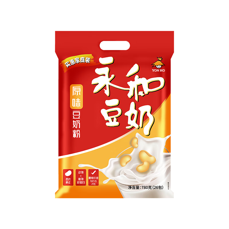 永和豆浆原味豆奶粉780g 30g*26小包 含膳食纤维 双蛋白 营养早餐即食