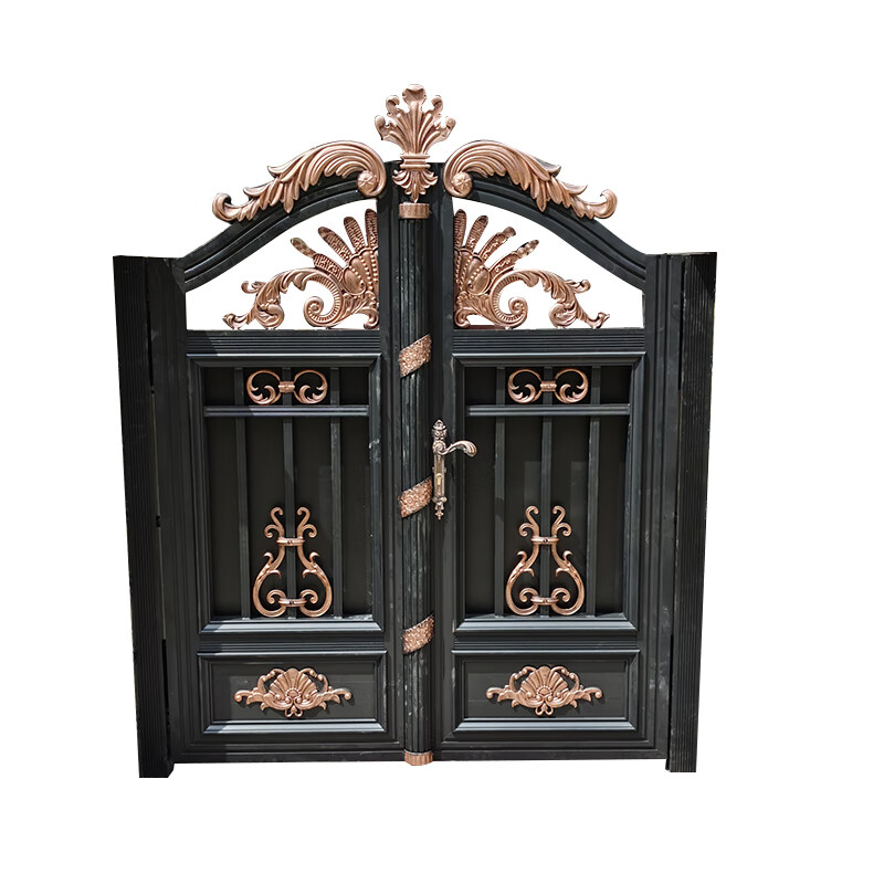 润华年铝艺大门豪华别墅大门乡村庭院定制双开门推拉门农村铝合金庭院