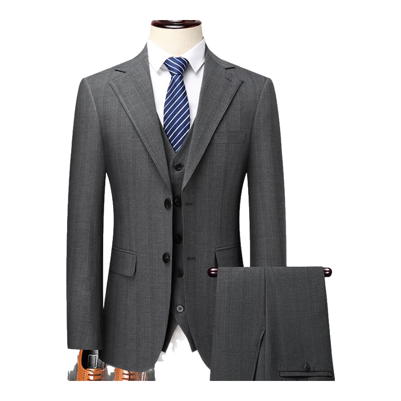 杉杉【三件套】西服套裝男士修身職業(yè)正裝西裝商務(wù)新郎服結(jié)婚禮服男裝