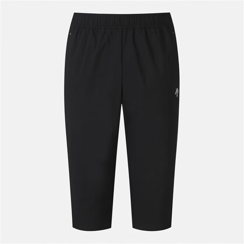 迪桑特（DESCENTE）褲子男女款 Essential 經(jīng)典修身七分褲 彈力透氣運動(dòng)褲 黑色 70