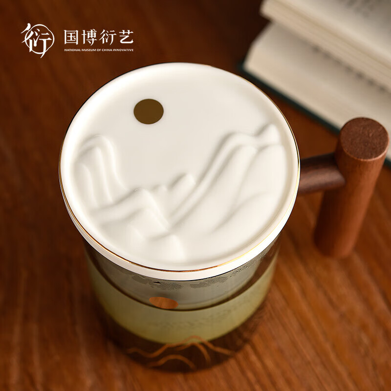 中国国家博物馆（NATIONAL MUSEUM OF CHINA）八景图卢沟晓月办公杯创意茶漏杯子套装博物馆文创送朋友生日礼物 八景图之卢沟晓月办公杯