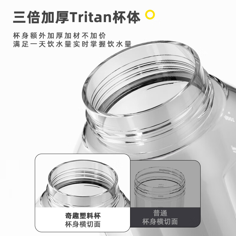 恩尔美(nRMEi)运动水杯超大容量男tritan高颜值夏季耐高温学生泡茶饮用水壶杯子 【进口tritan+茶仓】黑色1000ml