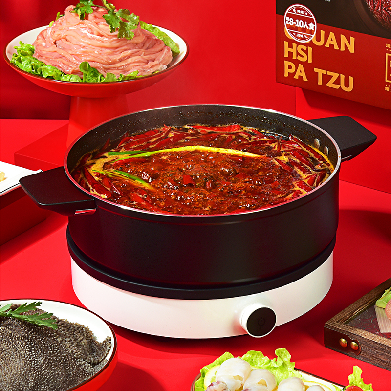 川西垻子2385g香辣牛油火锅底料礼盒装成都火锅门店同款年货送礼礼盒