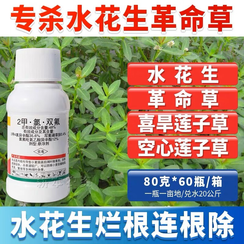 专杀水花生克星烂根连根除革命草空心喜旱莲子草专用除草剂配方药 80g
