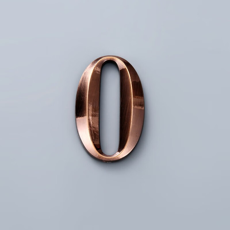 欧知哲(oz) 楼层牌 门号牌立体23cm电镀古铜色数字-小区楼层号码牌