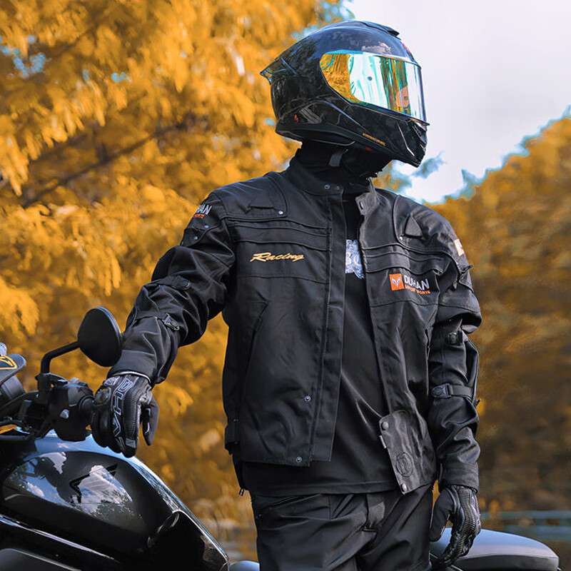 杜汉（DUHAN）D-020杜汉摩托车骑行服男四季防摔机车服越野赛车服骑士服黑色XL