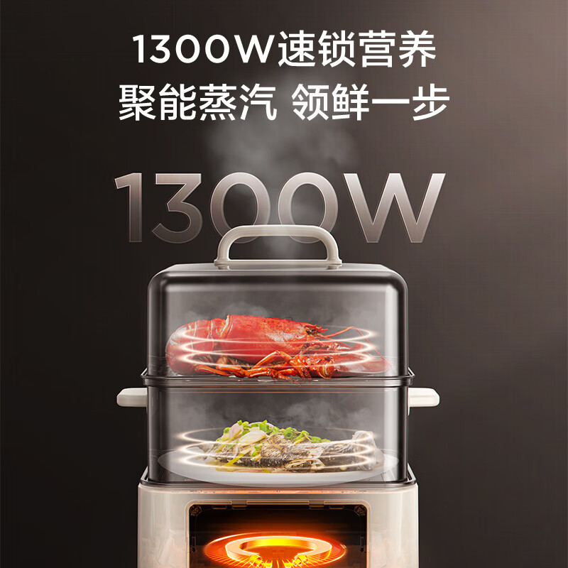 美的（Midea）电蒸锅 电煮锅电火锅 火锅多功能锅家用蒸包子锅 电热锅多用途锅24小时预约双层蒸笼MZ-ZGC262388