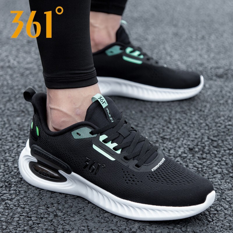361°运动鞋男春夏季网鞋跑步鞋透气网面鞋官网361度鞋子男鞋 2215f黑
