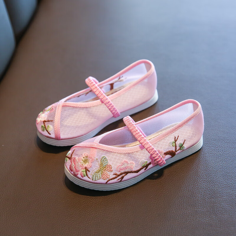 okkdey汉服鞋子女童古装儿童绣花鞋小公主唐装旗袍鞋古风老北京手工