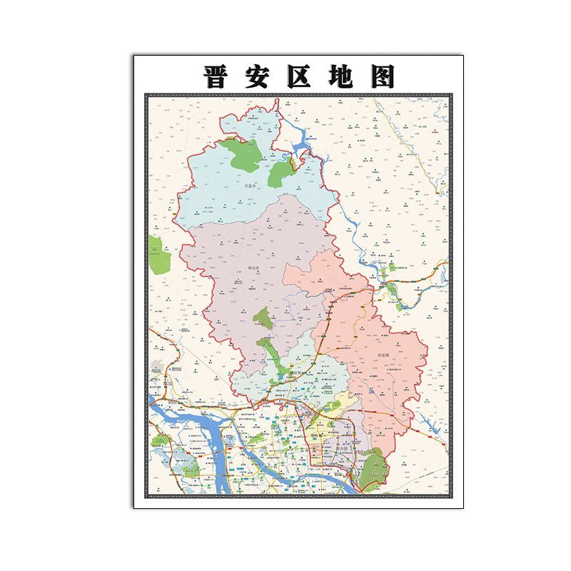 晋安区地图1.1米福建省福州市新版装饰画客厅沙发会议办公室贴画 覆膜