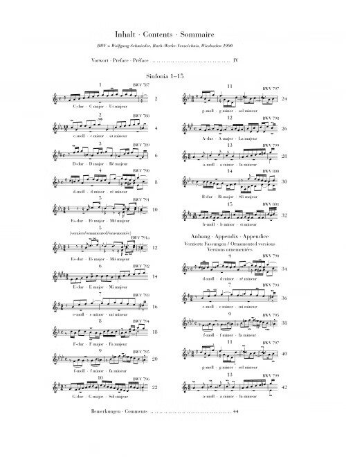 巴赫 三部创意曲 bwv787-792 钢琴独奏 无指法 施特格利希版 亨乐原版