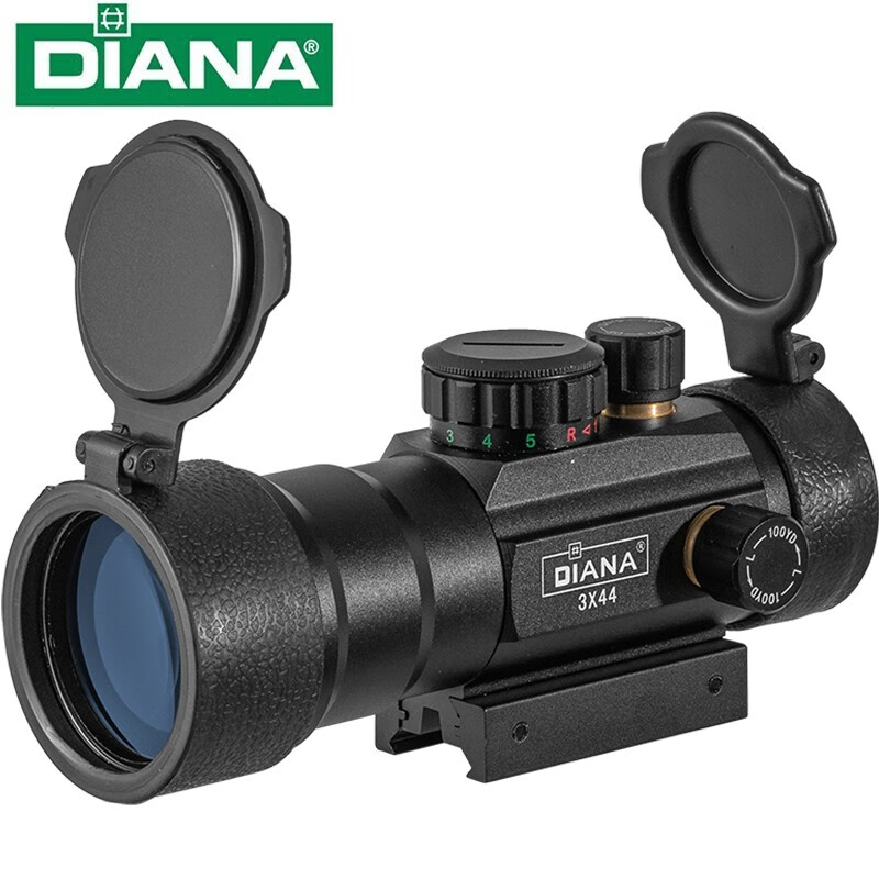2倍高抗大视野内红点手调3x44瞄准器寻鸟镜 diana 3×44 红绿点