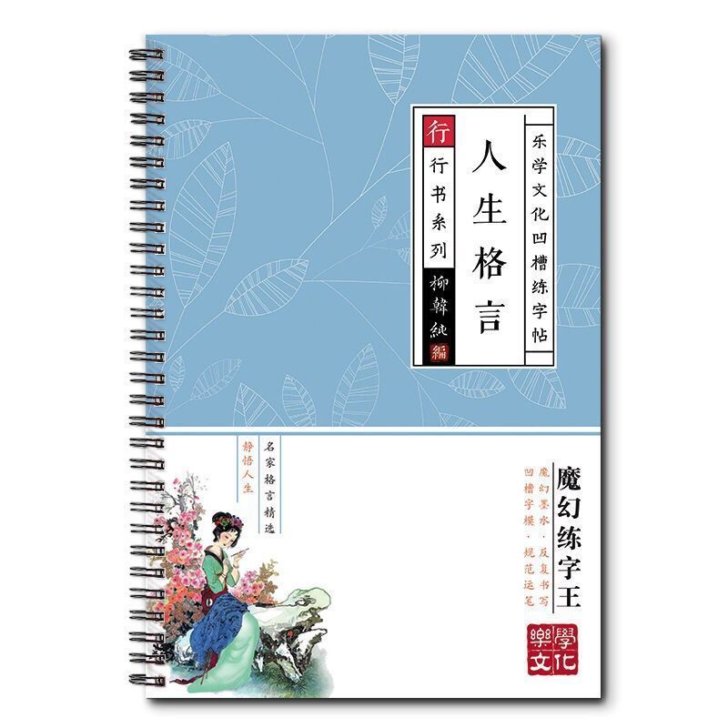 旭泽【精选品质】【15天练好字】练字帖成人行书航楷书凹槽速成硬笔男女生反复使用 人生格言-+10笔芯1笔1握