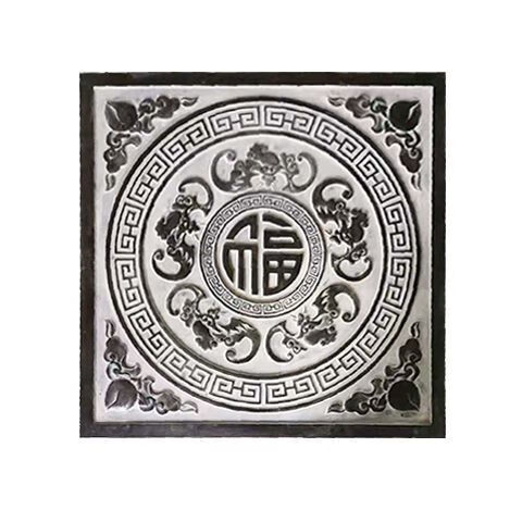 莱卡梵硕石雕浮雕装饰画墙壁仿古青石窗花镂空福字中式庭院玄关石材
