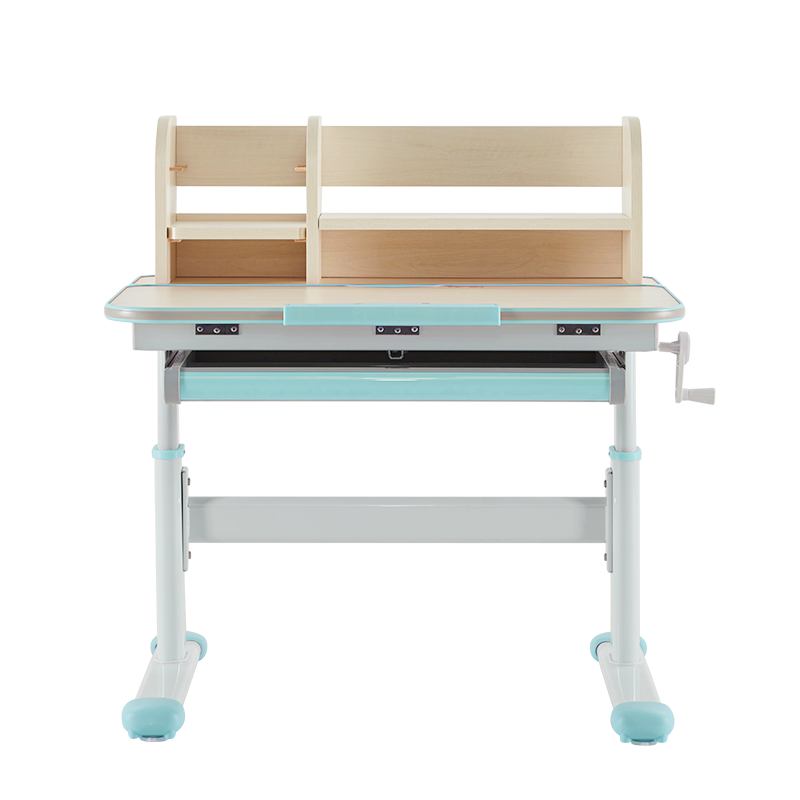 得力 deli 儿童书桌 带书架写字桌 可升降学习桌80CM 87006 绿色(单桌)