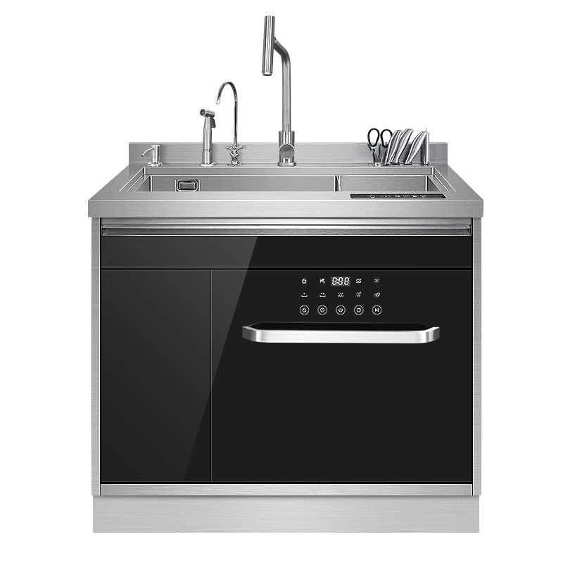 欧尼尔（OUNIER）集成净洗X家用集成水槽洗碗机一体10套双层手工304不锈钢带超声波烘干刷碗机LPX-903