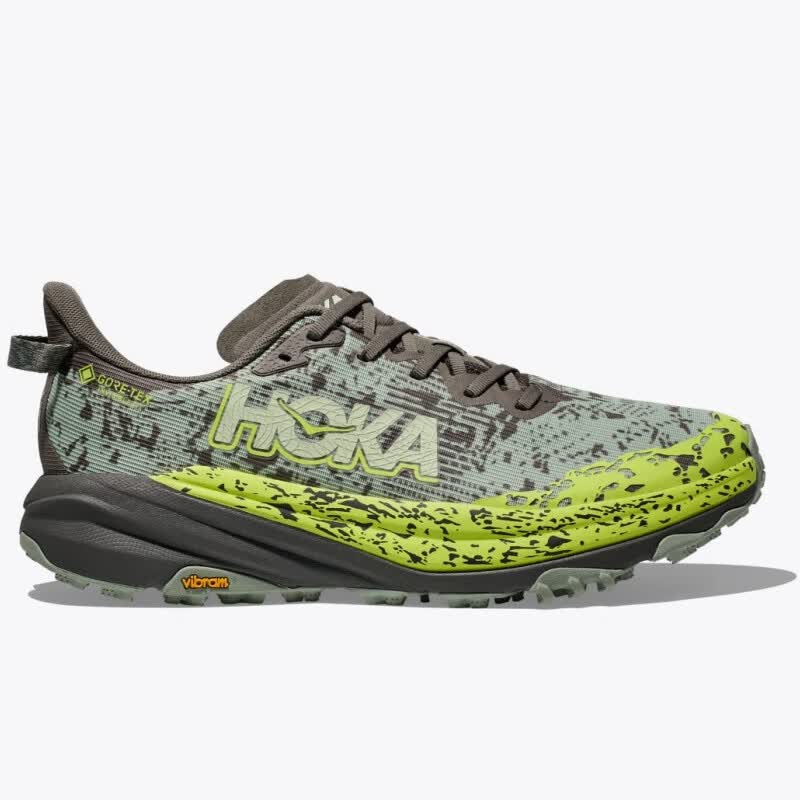 Hoka One One飞速羚羊6男鞋Speedgoat 6 GTX 秋冬新款户外防水保暖男越野跑鞋 深绿黄slate / aloe vera 40
